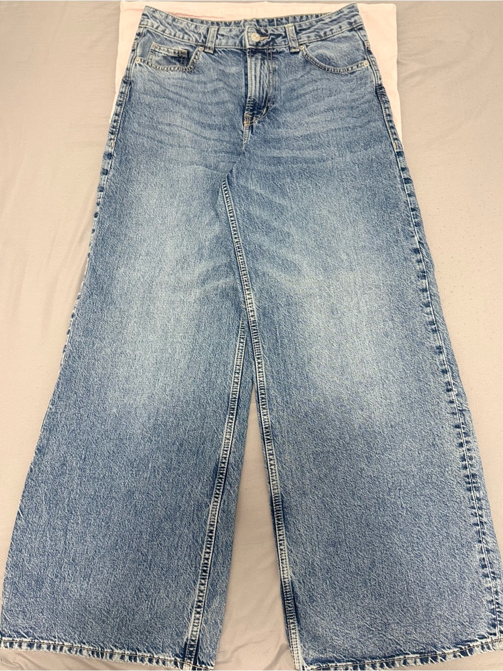 H&M Light Wash Wide-Leg Jeans